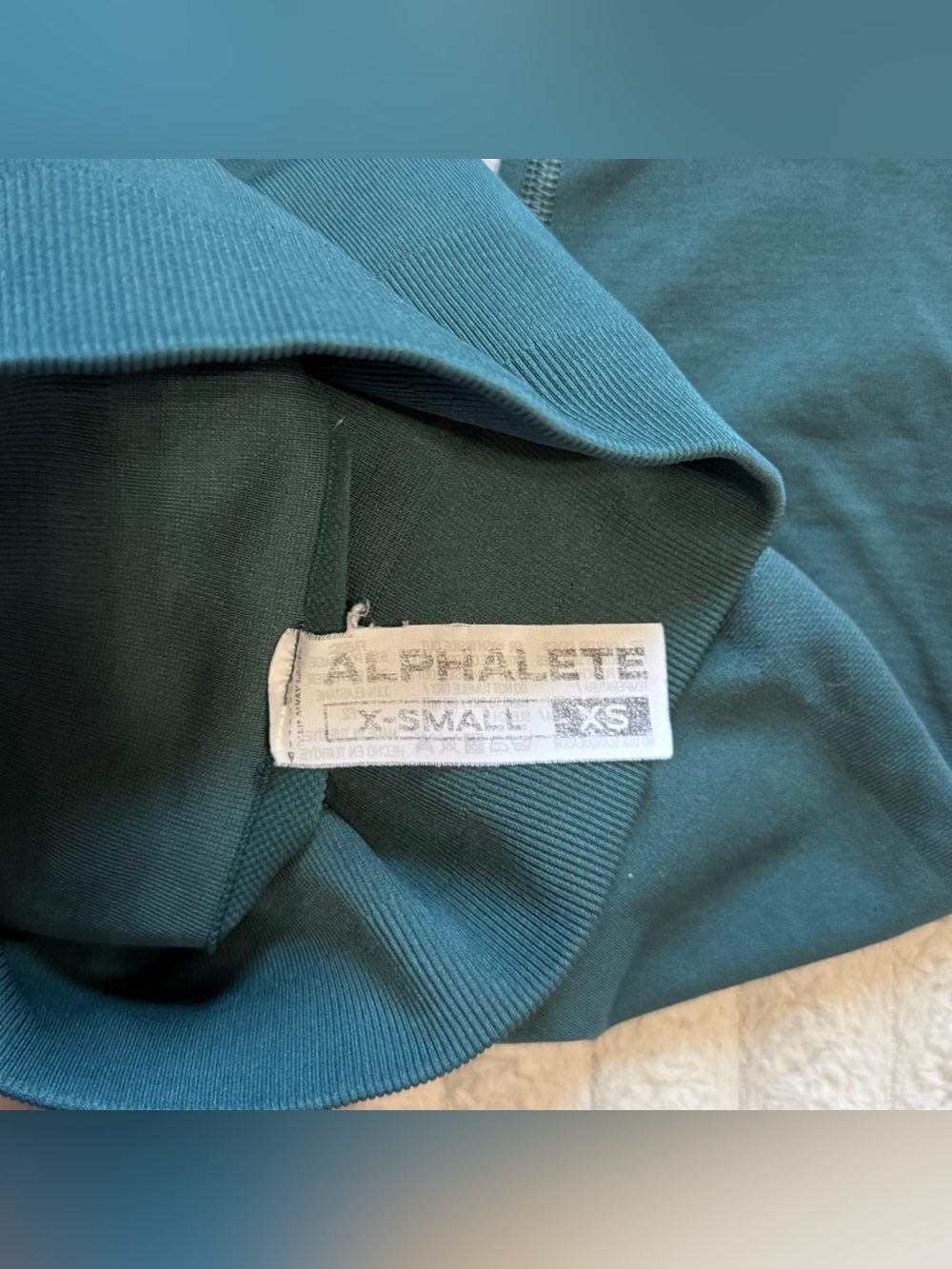 Alphalete Seamless Gym Leggings Dark Teal Green Scrunch Butt High Waist XS - Picture 4 of 5